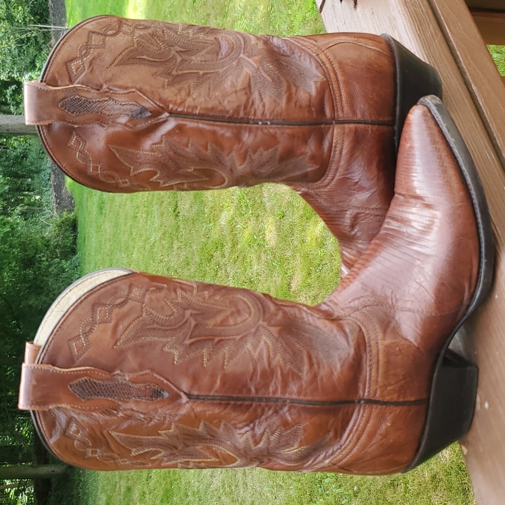 Vintage Dan Post Teju Lizard and Leather Size 7.5